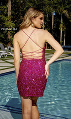 Wrap-Style Short Sequin Homecoming Dress - PromGirl