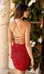 Wrap-Style Short Sequin Homecoming Dress - PromGirl
