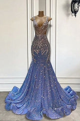 Sparkle kralen paillin zeemeermin siiver kralen prom jurken