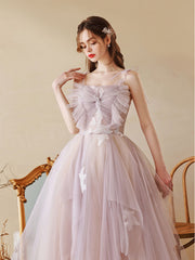 Unique sweetheart neck tulle lace long prom dress, tulle formal evening dress