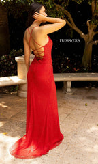 Primavera Wrap Beaded Prom Gown with Open Back