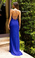 Primavera Wrap Beaded Prom Gown with Open Back
