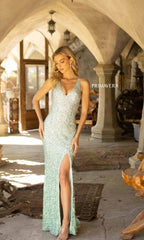 Primavera 3922 Sequin Ombre Long Prom Dress