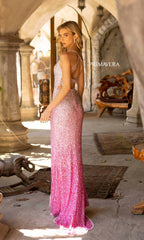 Primavera 3922 Sequin Ombre Long Prom Dress