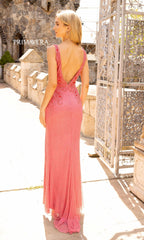 Primavera 3923 Backless Long Beaded Prom Gown