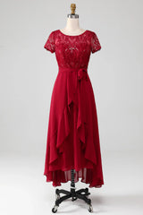 Sparkly Asymmetrical Sequin Mother of Bride Dress with Appliques