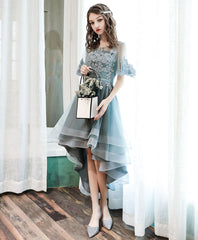 Green tulle lace short prom dress, green homecoming dress