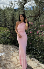 Sheath One Shoulder formal dresses Bridesmaid Dresses evening gown Prom Dress