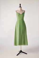Matcha groene banden thee lengte bruidsmeisje jurk