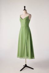 Matcha groene banden thee lengte bruidsmeisje jurk