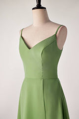 Matcha groene banden thee lengte bruidsmeisje jurk
