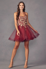 3D butterfly decal short sleeveless dress