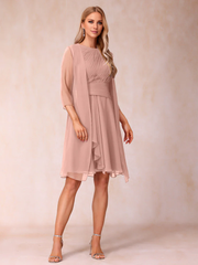 A-line/princess spoon sleeveless short formal dress for mother of the bride