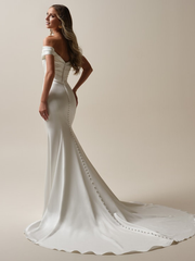 Mermaid Sparkling Satin Asymmetric and Ground length Wedding Dress
