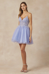 Decorative tight corset short sleeveless V-neck dress