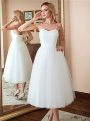 White tulle short prom dress white bridesmaid dress