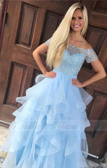 Off Shoulder Beaded Prom Dress,Elegant Homecoming Dress