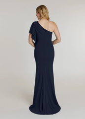 Mermaid Pleated Dark Navy formal dresses evening dress Mother of the Bride Dresses
