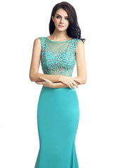 Bateau Neckline Mermaid Formal Dress