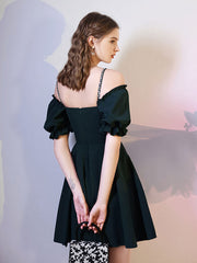 Simple  green chiffon short prom dress, green homecoming dress
