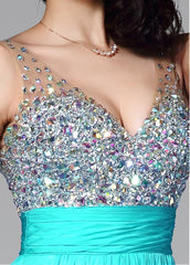 Blue A-line Homecoming Dress