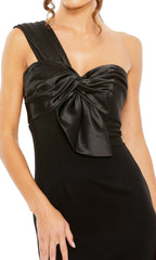 One shoulder long off the shoulder butterfly end with waistline Prom dress