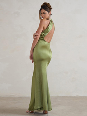 Mermaid Floor-Length Zipper Satin Wedding Party Dress formal dresses evening gown Bridesmaid Dresses