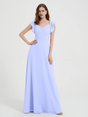 Sweetheart Drifting Sleeves Chiffon Dress