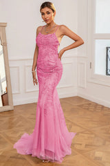 Mint Mermaid Long Prom Dress with Appliques