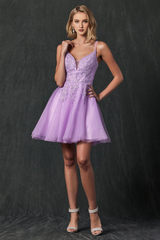 Embroidered short sleeveless sweetheart dress