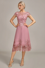 Grey Rose A-line Sparkling Long Bridal Mother Dress