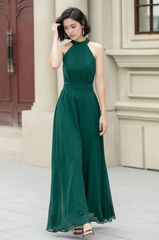 A-line Halter Chiffon Cocktail Dress Bridesmaid Dress Formal Dresses for Wedding Guest Mother of the Bride Dresses