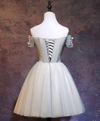 Charming Floral Short Tulle Prom Dresses, Knee Length Party Dresses, Formal Dresses