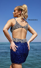 Side-Beaded Short Sequin Party Dress 4052