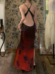 Ombre Prom Dress Crew Neck Backless Gala Dress Formal Dress Evening Dress HZ0319