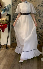 Elegant Prom Dress White Crew Neck Gala Dress Formal Dress Evening Dress HZ0319