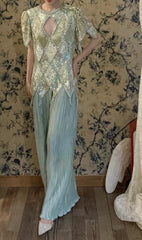 New Arrival Prom Dress Crew Neck Pleated Gala Dress Birthday Party Dress Evening Dress HZ0319