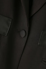Black Notched Lapel Single Breasted Women Blazer