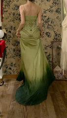 Vintage Prom Dress Ombre Spaghetti Straps Gala Dress Cocktail Dress Evening Dress HZ0319