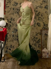 Vintage Prom Dress Ombre Spaghetti Straps Gala Dress Cocktail Dress Evening Dress HZ0319