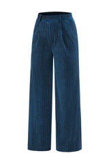 2 Pieces Peacock Blue Notched Lapel Women's Suits with Belt