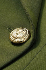 Army Green Peak Lapel Women's Blazer