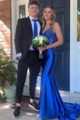 Sage Green Spaghetti Strap Backless Trumpet Long Gown