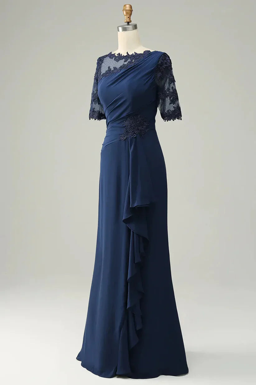 Sheath Mother of Bride Dress with Appliques