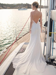 Sexy beaded wedding gown with a plunging V-neck
