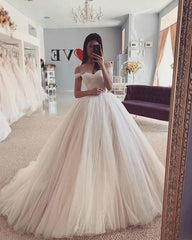 Off the Shoulder Ball Gown Wedding Dresses,Bridal Dresses