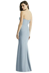 Strapless Mermaid White Long Bridesmaid Dress