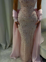 Prom Dresses Extravagant Long Strapless Corset Formal Dress with Crystal