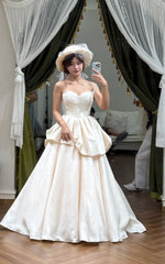 Pretty Wedding Dress Satin Sweetheart Pleated Wedding Dress HZ0319