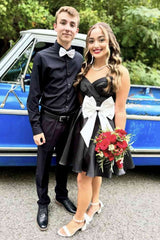 Sweetheart A-Line Short Homecoming Dress with White Bow